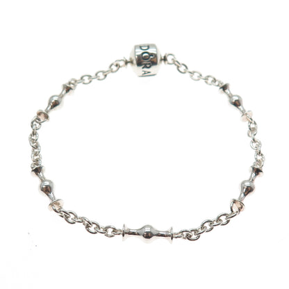 PANDORA 925 Sterling Silver Station Clip Capture Bracelet 7"
