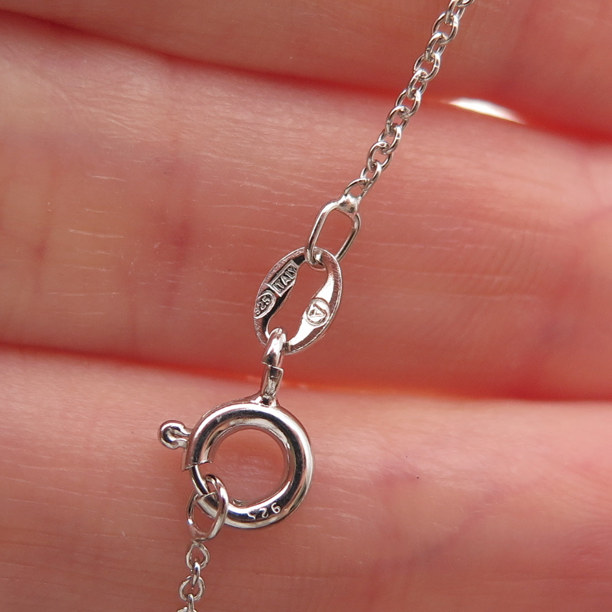 Jane Seymour 925 Sterling Real Diamond & Amethyst Heart Key Chain Necklace 18"