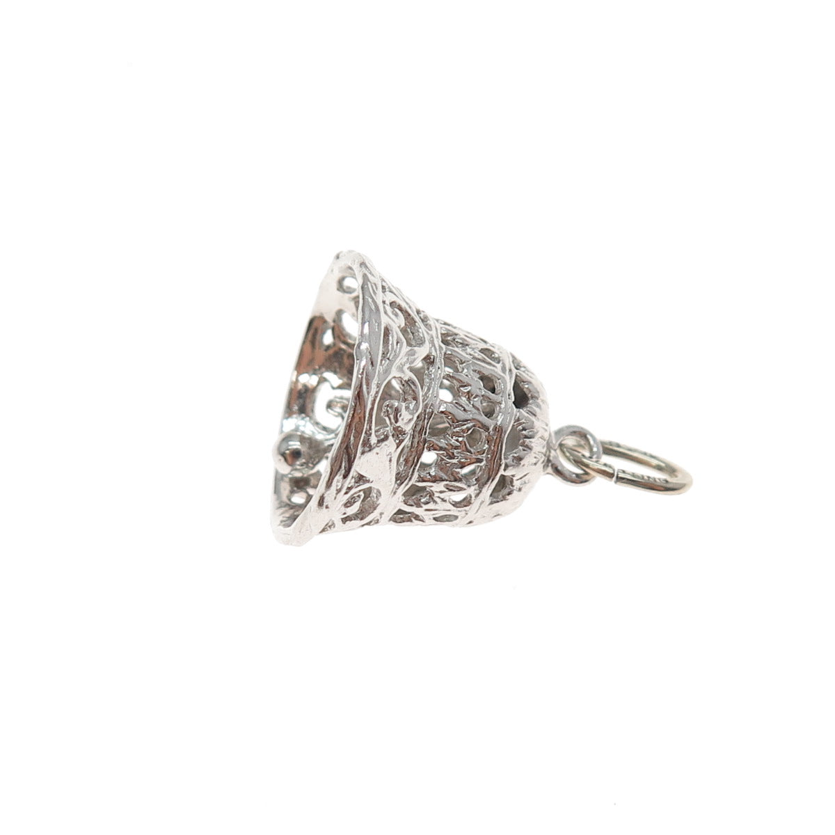BEAU 925 Sterling Silver Vintage Bell Minimalist 3D Charm Pendant