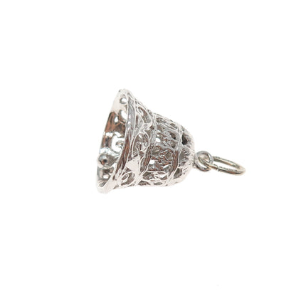 BEAU 925 Sterling Silver Vintage Bell Minimalist 3D Charm Pendant