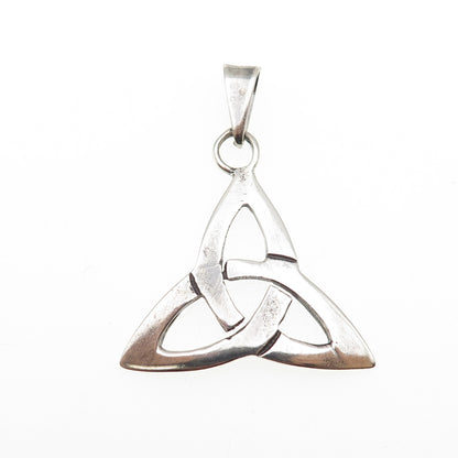 925 Sterling Silver Vintage Celtic Trinity Knot Oxidized Charm Pendant