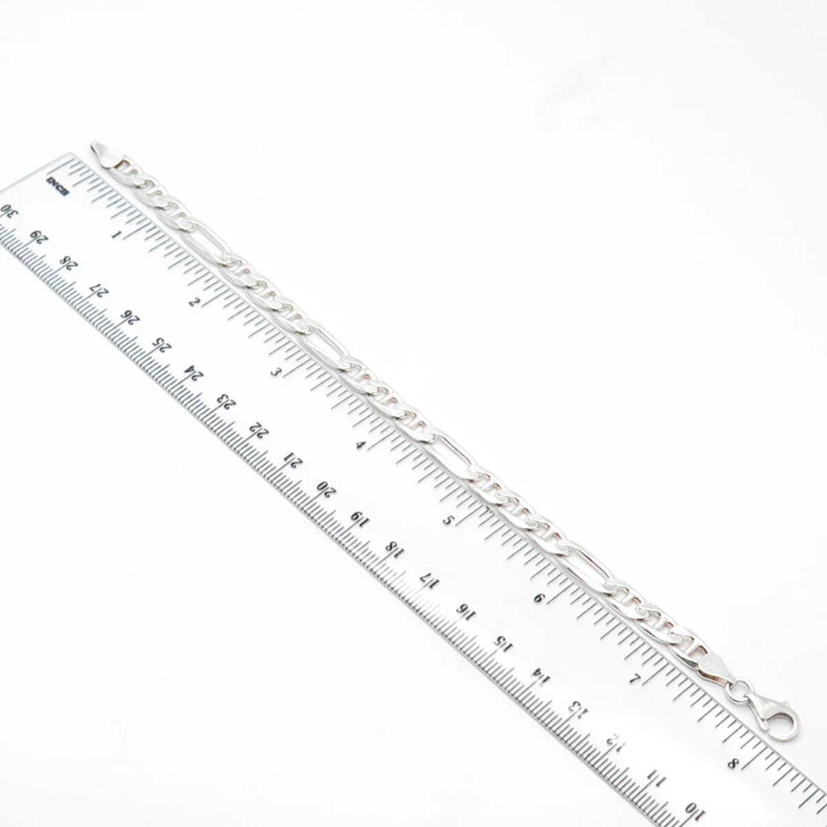 925 Sterling Silver Vintage Italy Anchor Mariner & Figaro Link Bracelet 8"