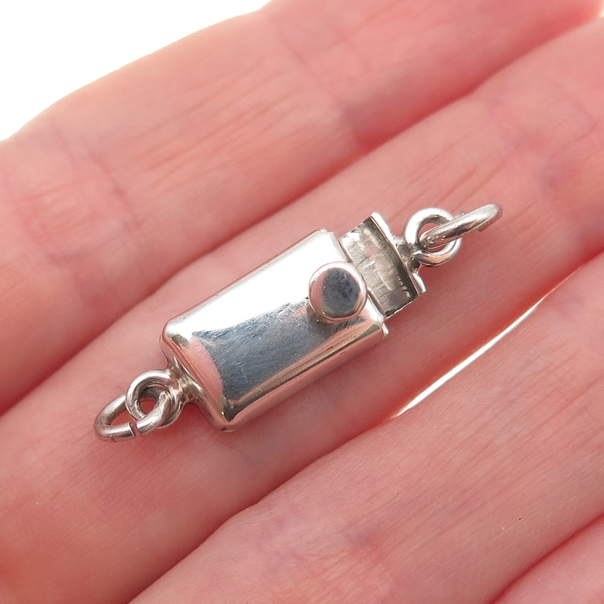 925 Sterling Silver Vintage Mexico Bracelet / Necklace Box Lock Clasp