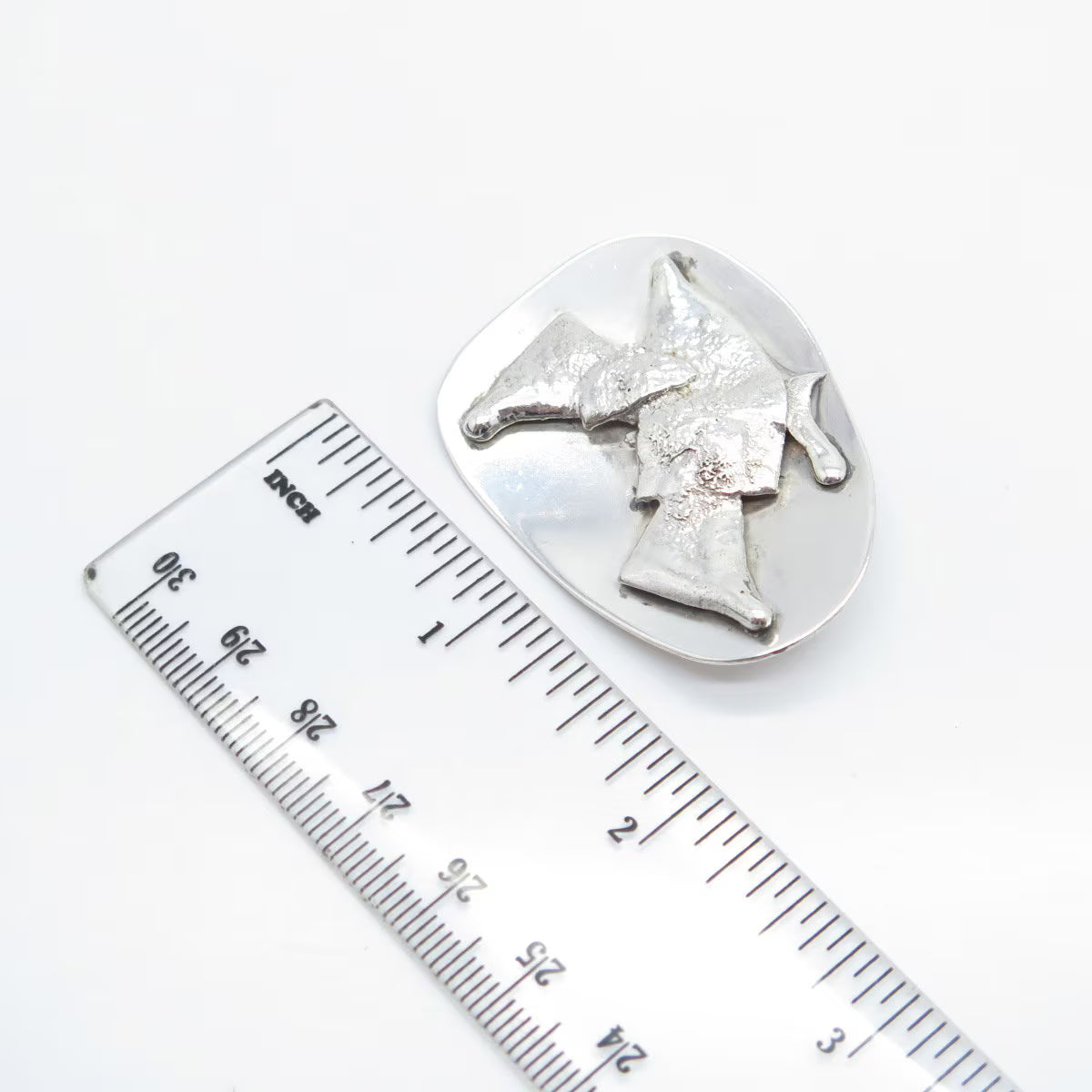 925 Sterling Silver Vintage Handmade Abstract Pin Brooch