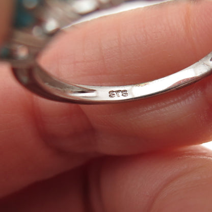 Chuck Clemency 925 Sterling Silver Real Sleeping Beauty Turquoise Ring Size 8.25
