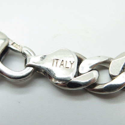 925 Sterling Silver Vintage Italy Cuban Link Bracelet 8"