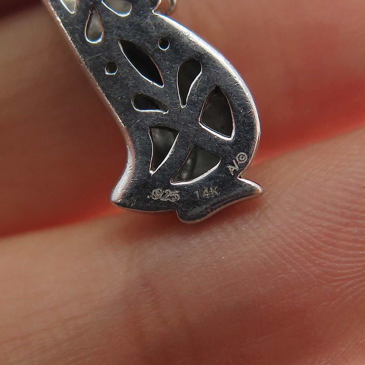 ALWAND VAHAN Sterling Silver 14K Gold Real Diamond Penguin Mini Slide Pendant