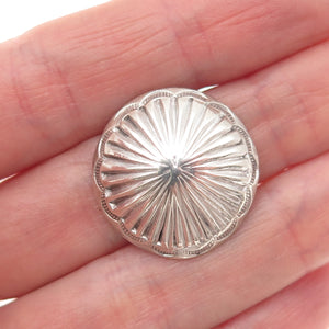 Old Pawn 925 Sterling Silver Vintage Southwestern Oxidized Tribal Concho Button