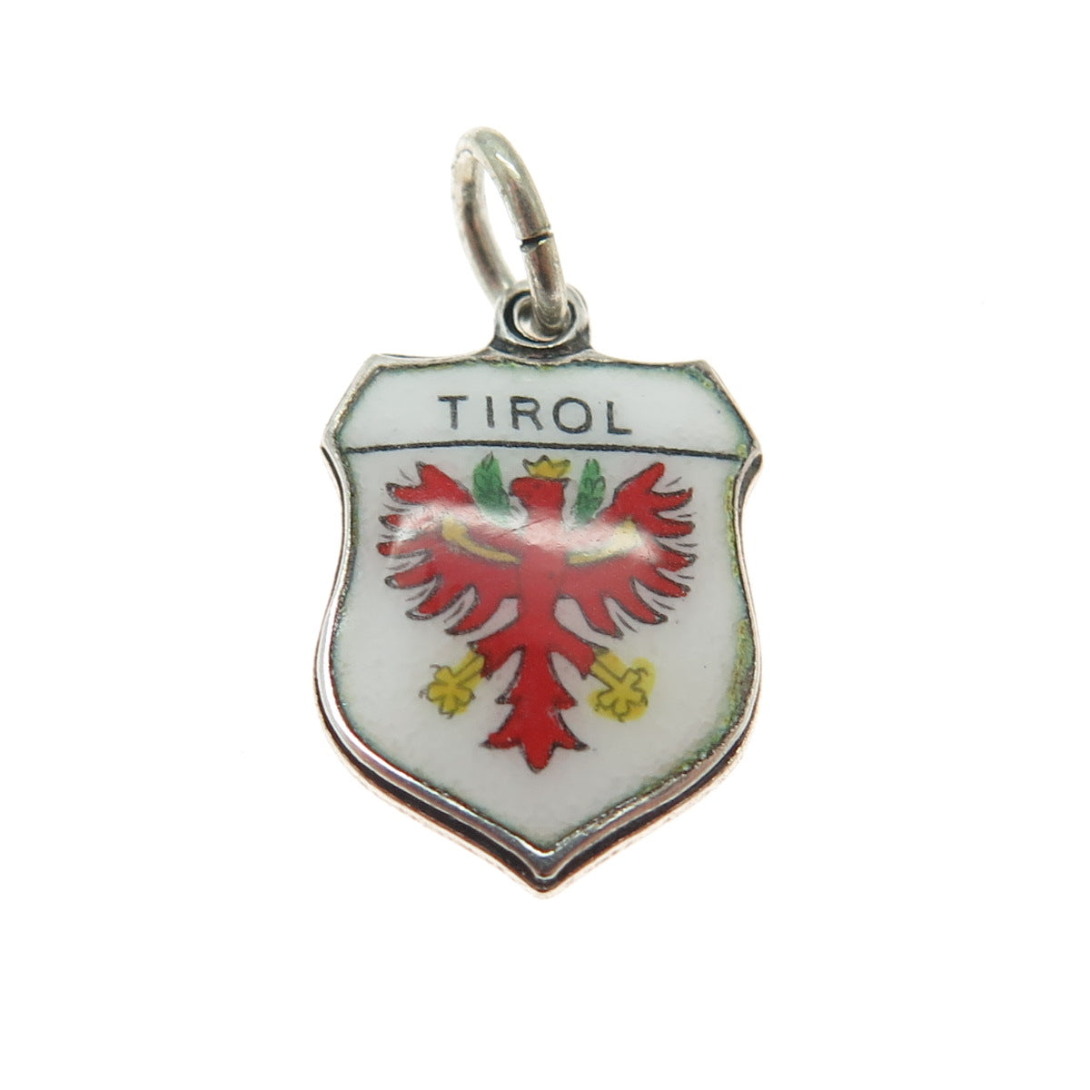 EHi 800 Silver Vintage Enamel Tirol Austria Minimalist Charm Pendant