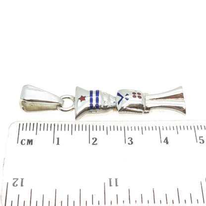 925 Sterling Silver Vintage Italy Enamel Seafarer Pendant