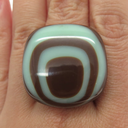 COLETTE MALOUF 925 Sterling Silver Vintage Murano Glass Adjustable Ring Size 6.5