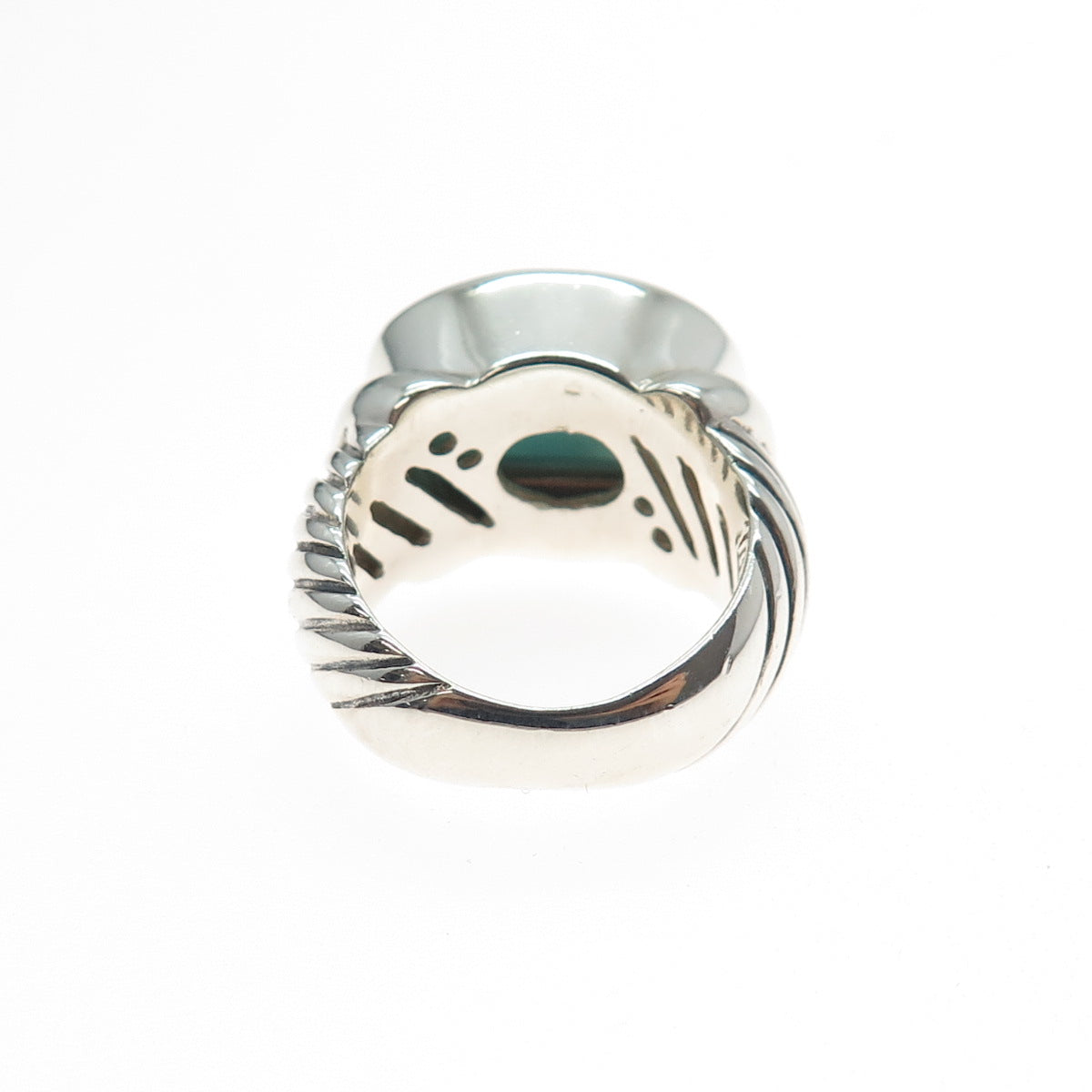 SAJEN 925 Sterling Silver Vintage Real Larimar Modernist Ring Size 6.25
