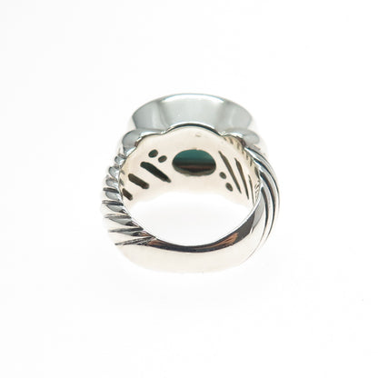 SAJEN 925 Sterling Silver Vintage Real Larimar Modernist Ring Size 6.25