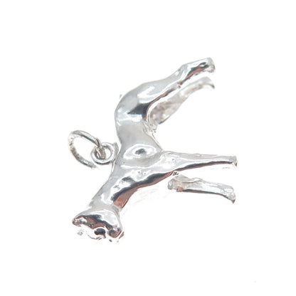 925 Sterling Silver Vintage Boxer Dog Minimalist Charm Pendant