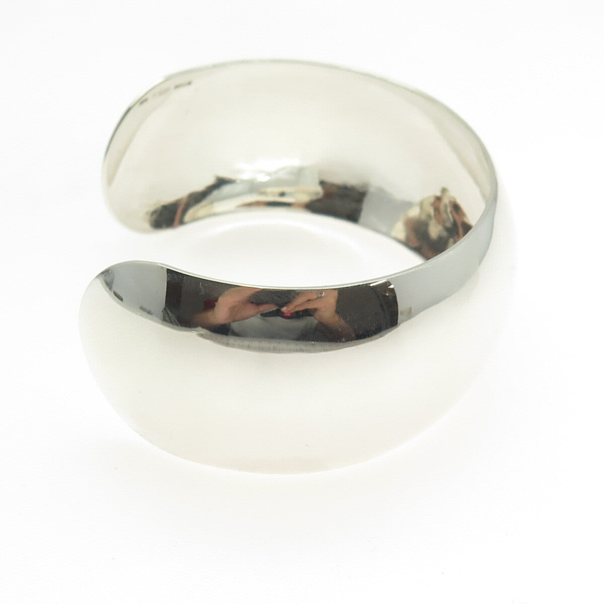 LEONORE DOSKOW Sterling Silver Vintage Modernist Adjustable Cuff Bracelet 6.75"