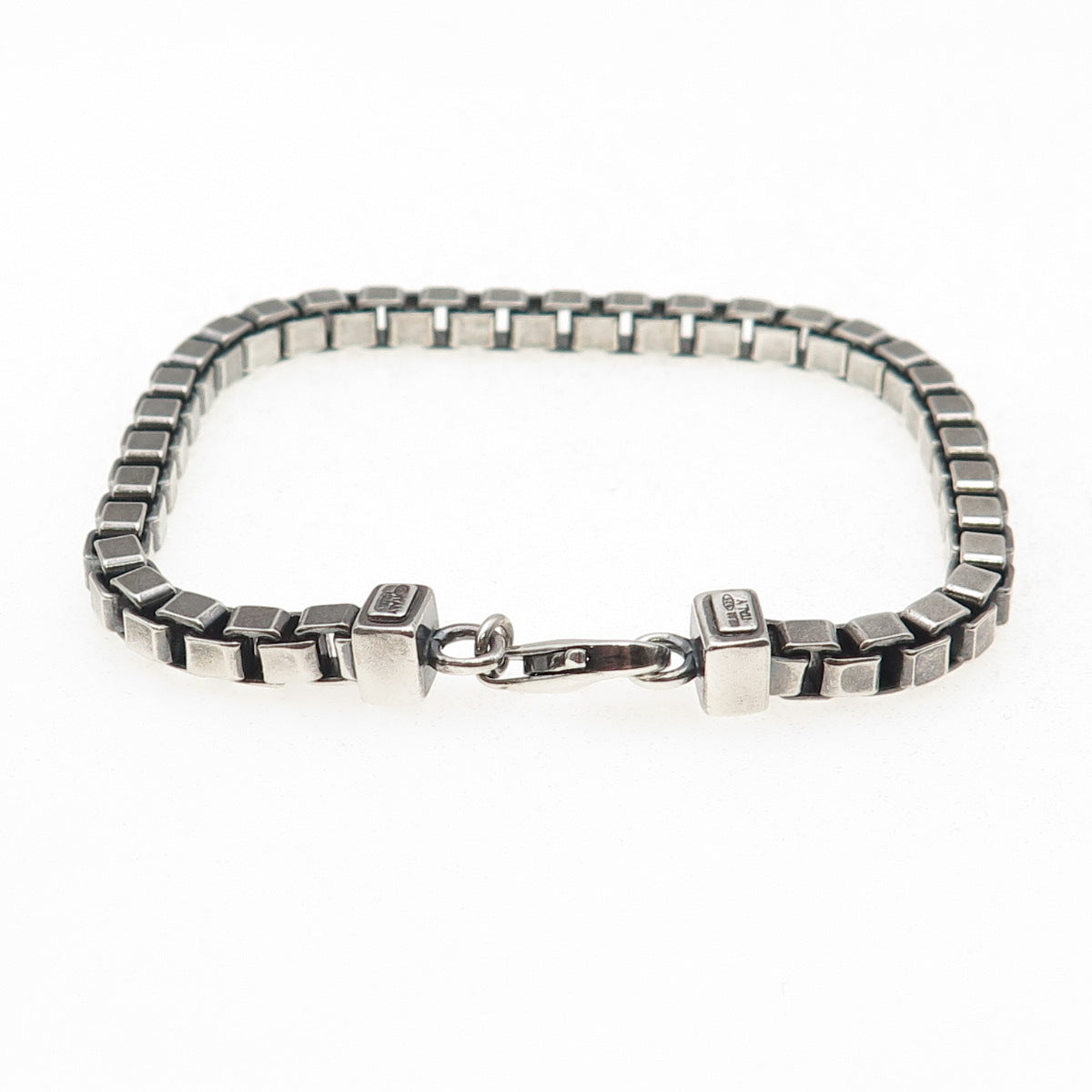 Milor 925 Sterling Silver Vintage Italy Venetian Link Bracelet 7.5"