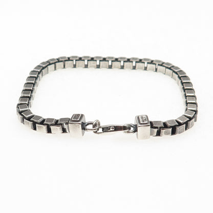 Milor 925 Sterling Silver Vintage Italy Venetian Link Bracelet 7.5"