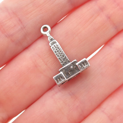 925 Sterling Silver Vintage Ottawa Parliament Building 3D Mini Charm Pendant