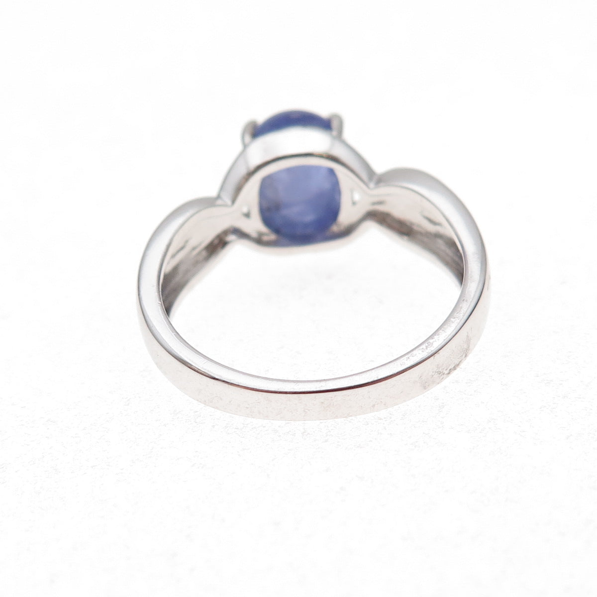 925 Sterling Silver Real Cabochon Tanzanite Ring Size 8.25