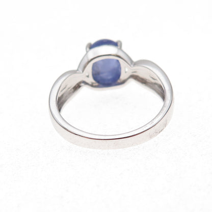 925 Sterling Silver Real Cabochon Tanzanite Ring Size 8.25