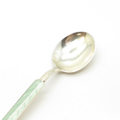 916H Silver Vintage 1950 Koruteollisuus Tillander Finland Guilloche Enamel Spoon