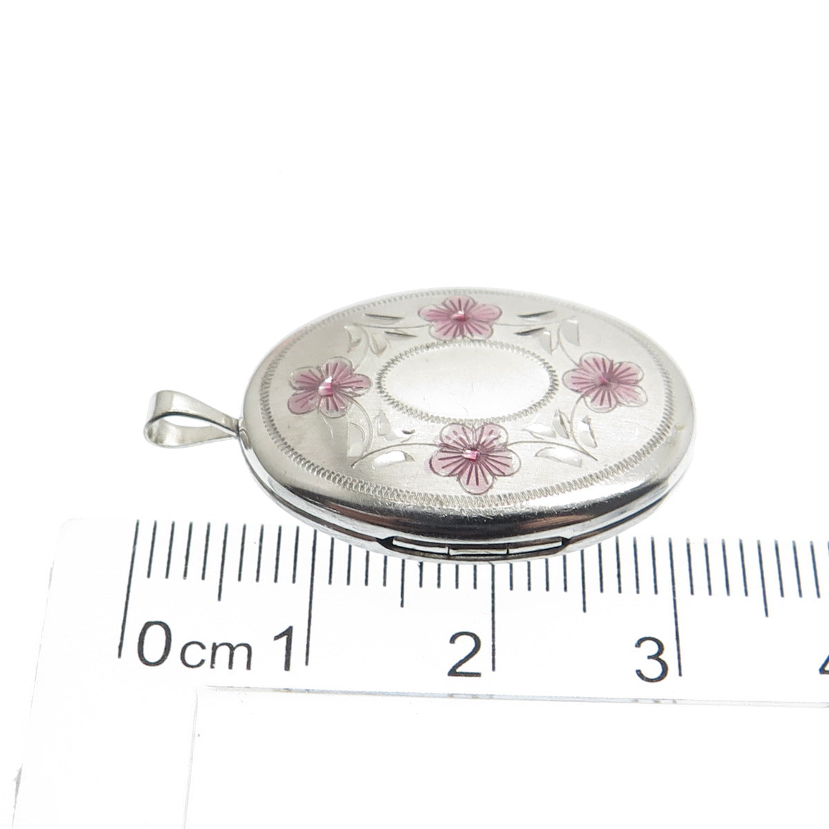 PPC Princess Pride Creations 925 Sterling Vintage Enamel Flower Locket Pendant