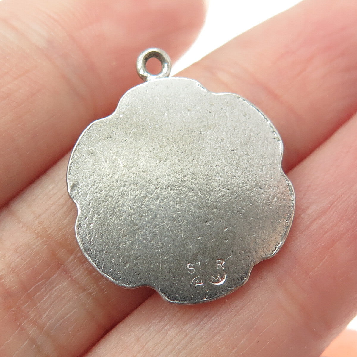 925 Sterling Silver Antique "21" Lucky Number Textured Pendant