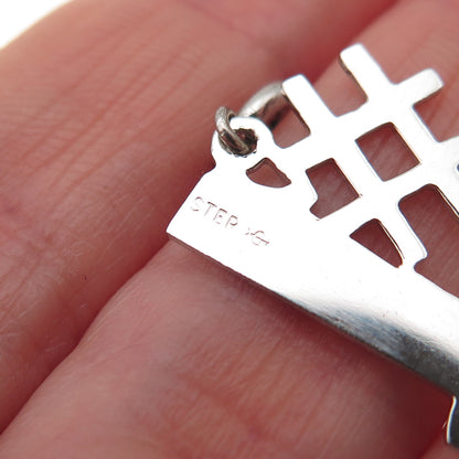 Griffith & Sons 925 Sterling Silver Vintage Number 1 Spring Ring Charm Pendant