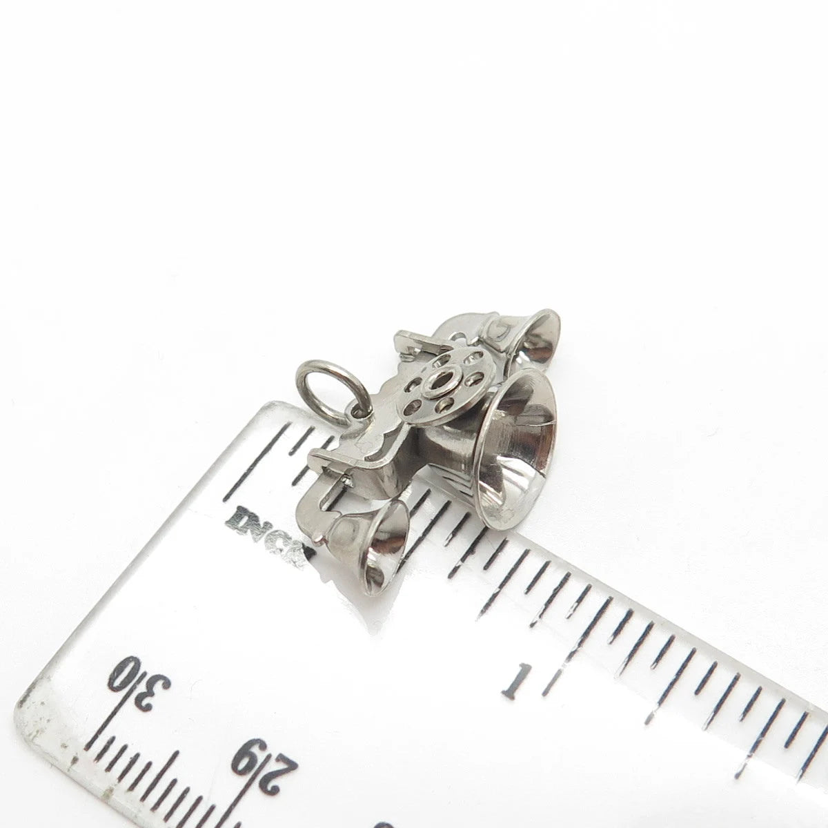 PAYE & BAKER 925 Sterling Silver 2-Tone Antique Art Deco Retro Telephone Pendant