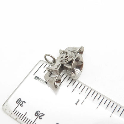 PAYE & BAKER 925 Sterling Silver 2-Tone Antique Art Deco Retro Telephone Pendant