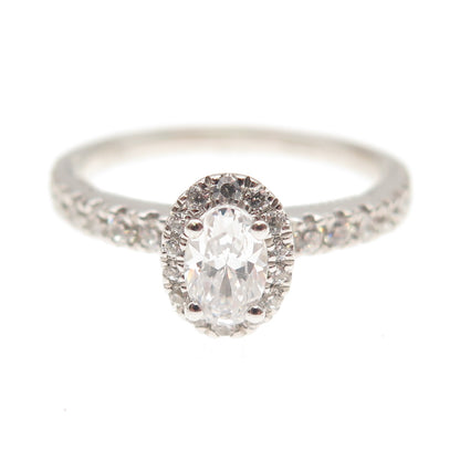 Vera Wang 925 Sterling Silver Lab-Created Sapphire & C Z Engagement Ring Size 7