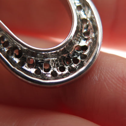 925 Sterling Silver Round-Cut C Z Heart Charm Pendant