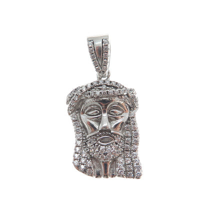 DESIGNS BY YAGI 925 Sterling Silver C Z Jesus Religious Sparkle Pendant