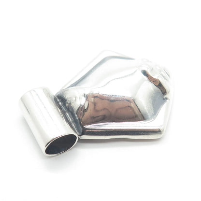 925 Sterling Silver Vintage Mexico Large Hollow Slide Pendant