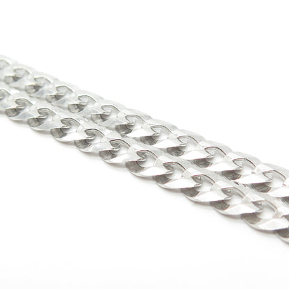 925 Sterling Silver Italy Cuban Chain Necklace 18"