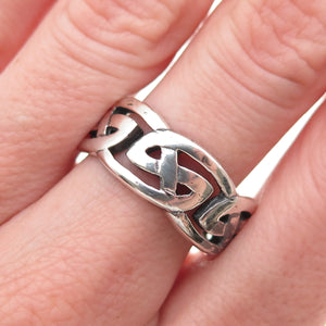Kit Heath 925 Sterling Silver Vintage 1996 Celtic Knot Oxidized Ring Size 9.5
