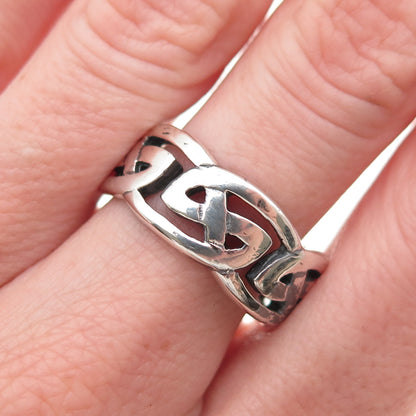 Kit Heath 925 Sterling Silver Vintage 1996 Celtic Knot Oxidized Ring Size 9.5