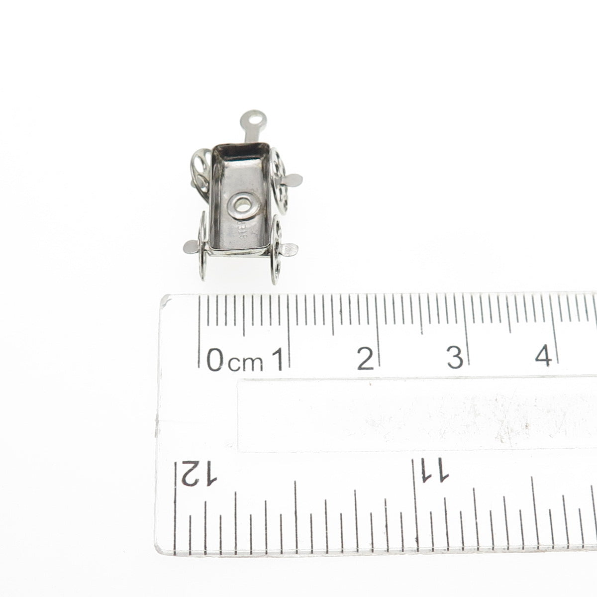 925 Sterling Silver Antique Art Deco Water Wagon Movable Mini 3D Charm Pendant