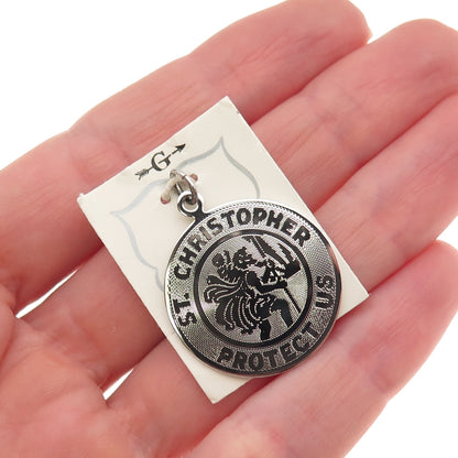Griffith & Sons 925 Sterling Silver Vintage St. Christopher Medal Charm Pendant