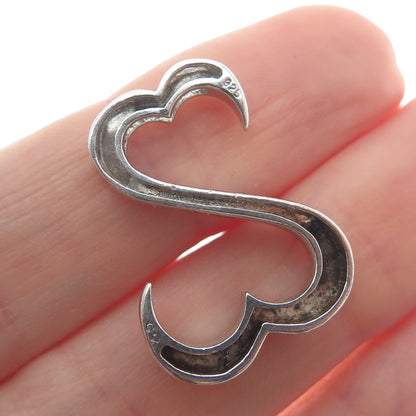 925 Sterling Silver Open Heart Minimalist Slide Pendant