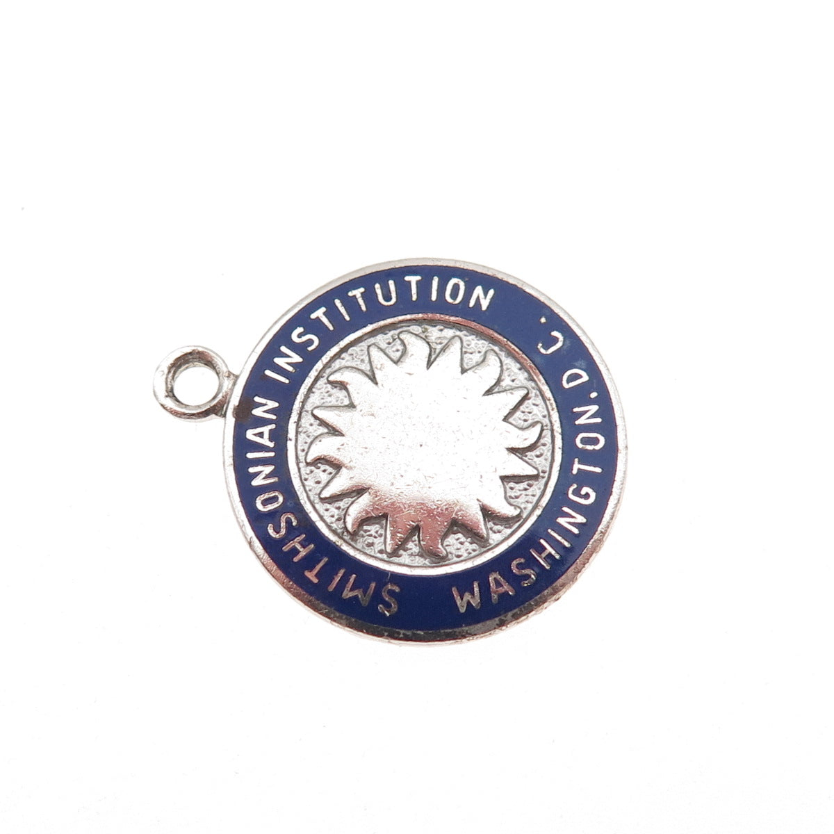 Kinney 925 Sterling Silver Vintage Enamel Smithsonian Institution Charm Pendant