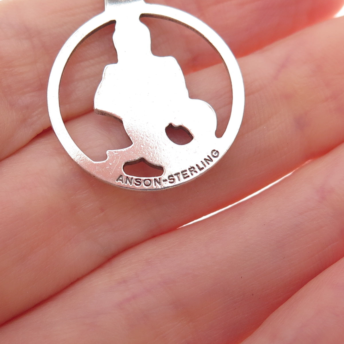 Anson 925 Sterling Silver Vintage Germany Aquarius Zodiac Sign Charm Pendant