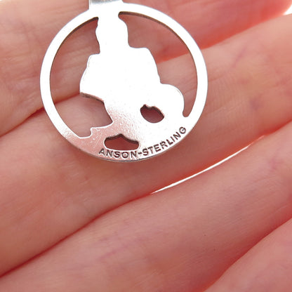 Anson 925 Sterling Silver Vintage Germany Aquarius Zodiac Sign Charm Pendant