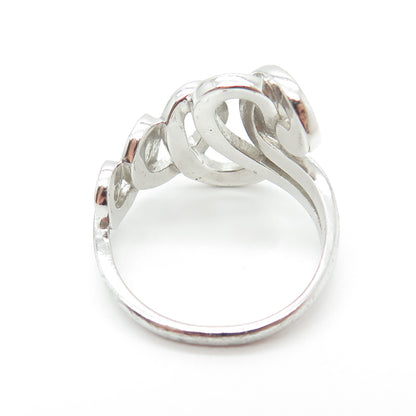 925 Sterling Silver Real Marcasite Swirl Ring Size 9.75