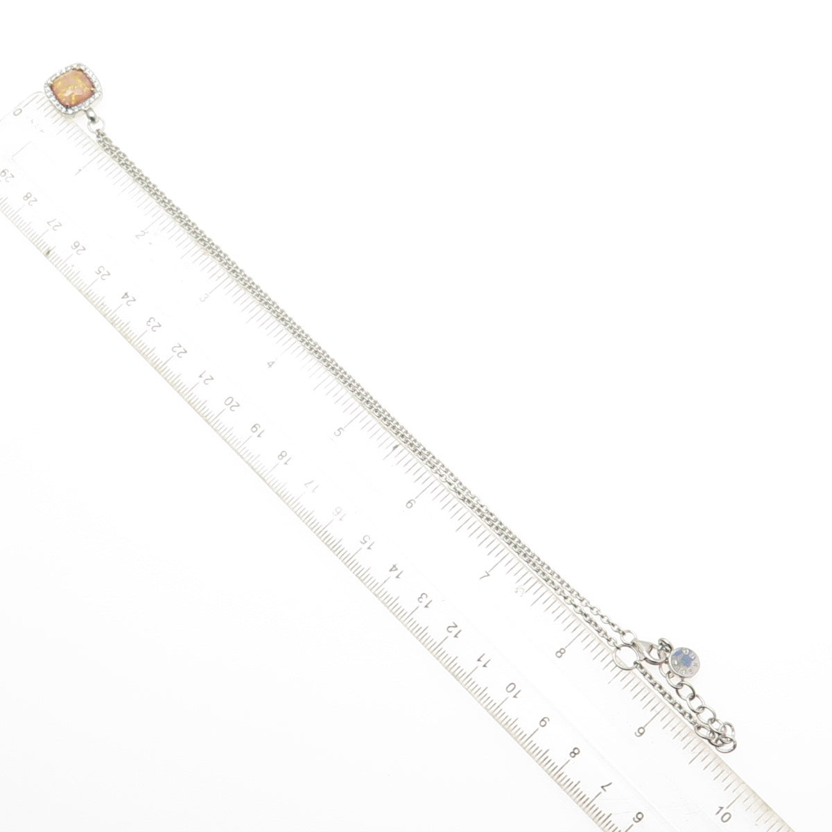 TI SENTO 925 Sterling Silver Roman Glass & C Z Cable Chain Necklace 16-18"