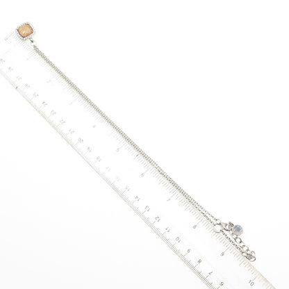 TI SENTO 925 Sterling Silver Roman Glass & C Z Cable Chain Necklace 16-18"