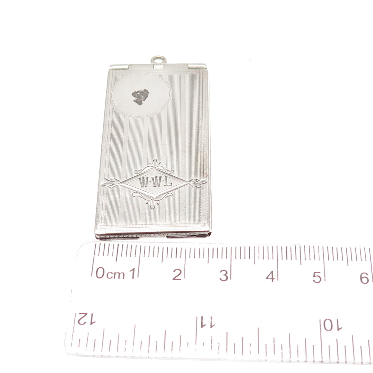 MARATHON 925 Sterling Silver Antique Art Deco Monogram Chatelaine Locket Case