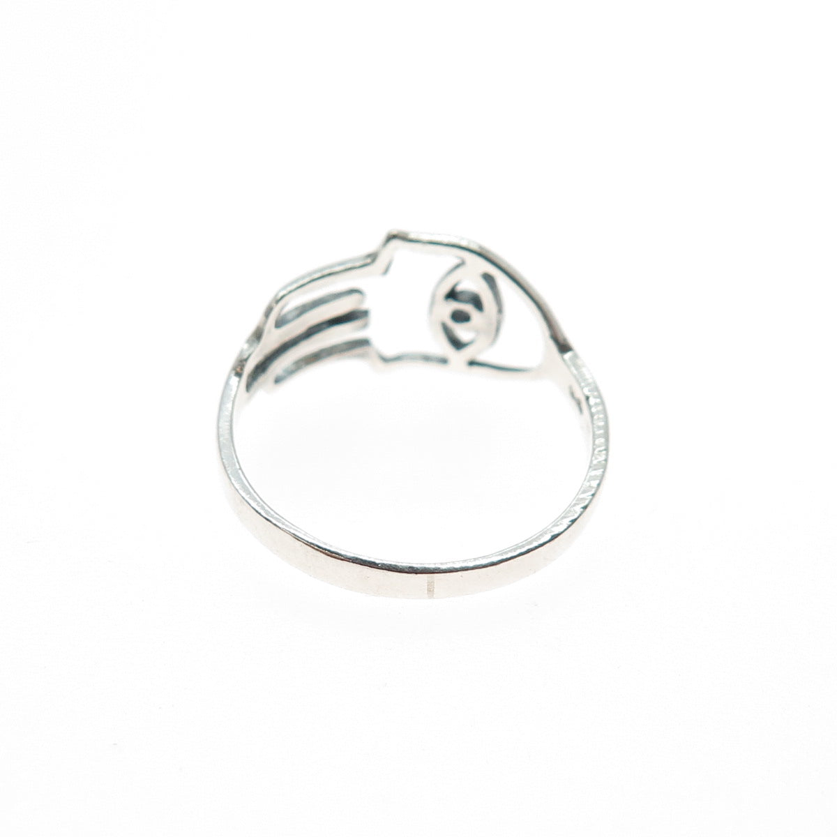 925 Sterling Silver Vintage Hamsa Amulet Ring Size 6
