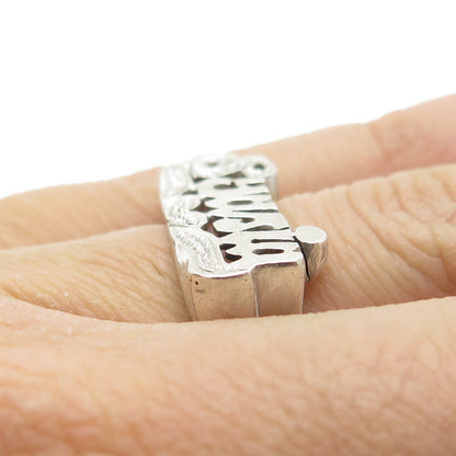 925 Sterling Silver Vintage Diamond-Cut "Syasia" Name Ring Size 5.75