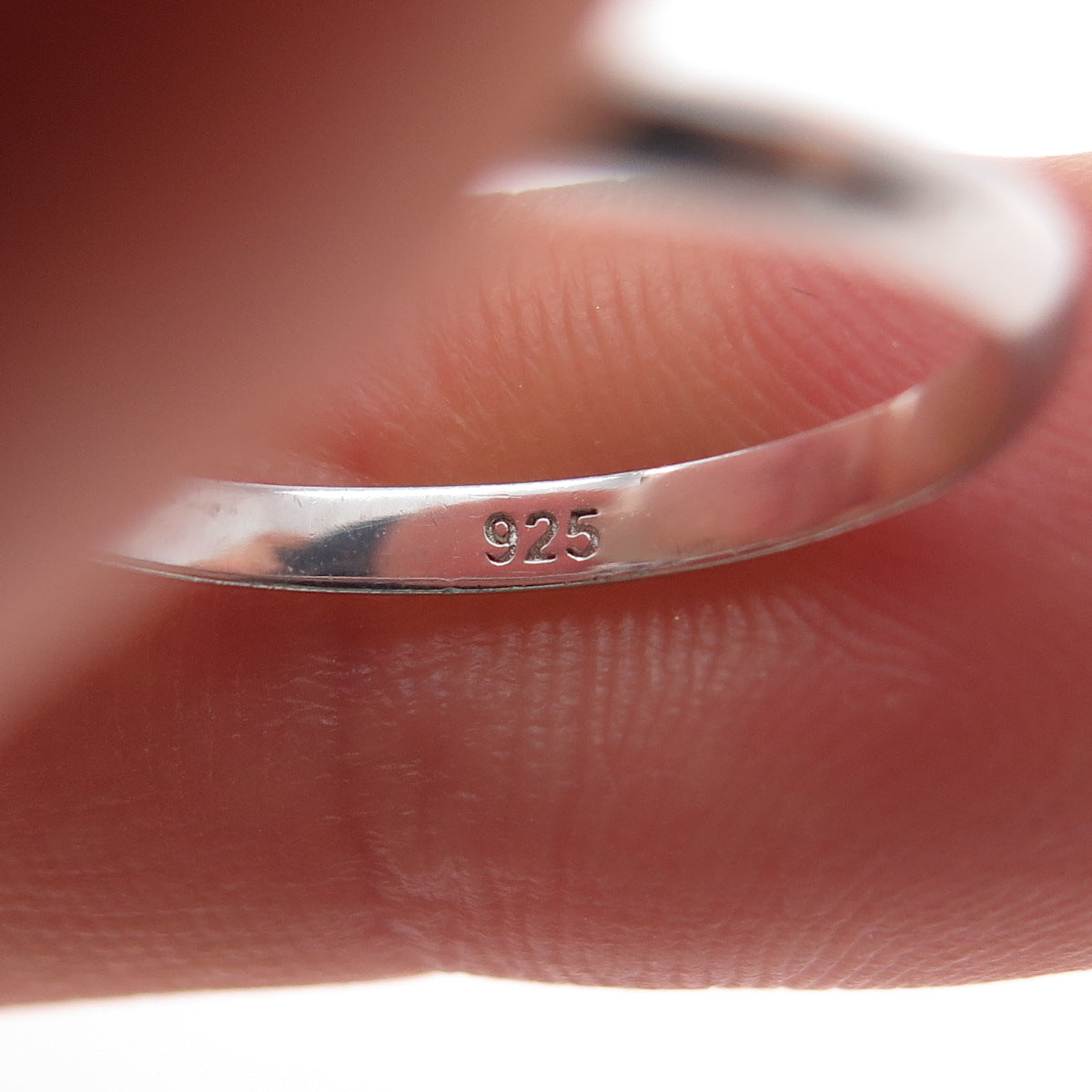 925 Sterling Silver Real Oval-Cut Ruby Ring Size 7.25